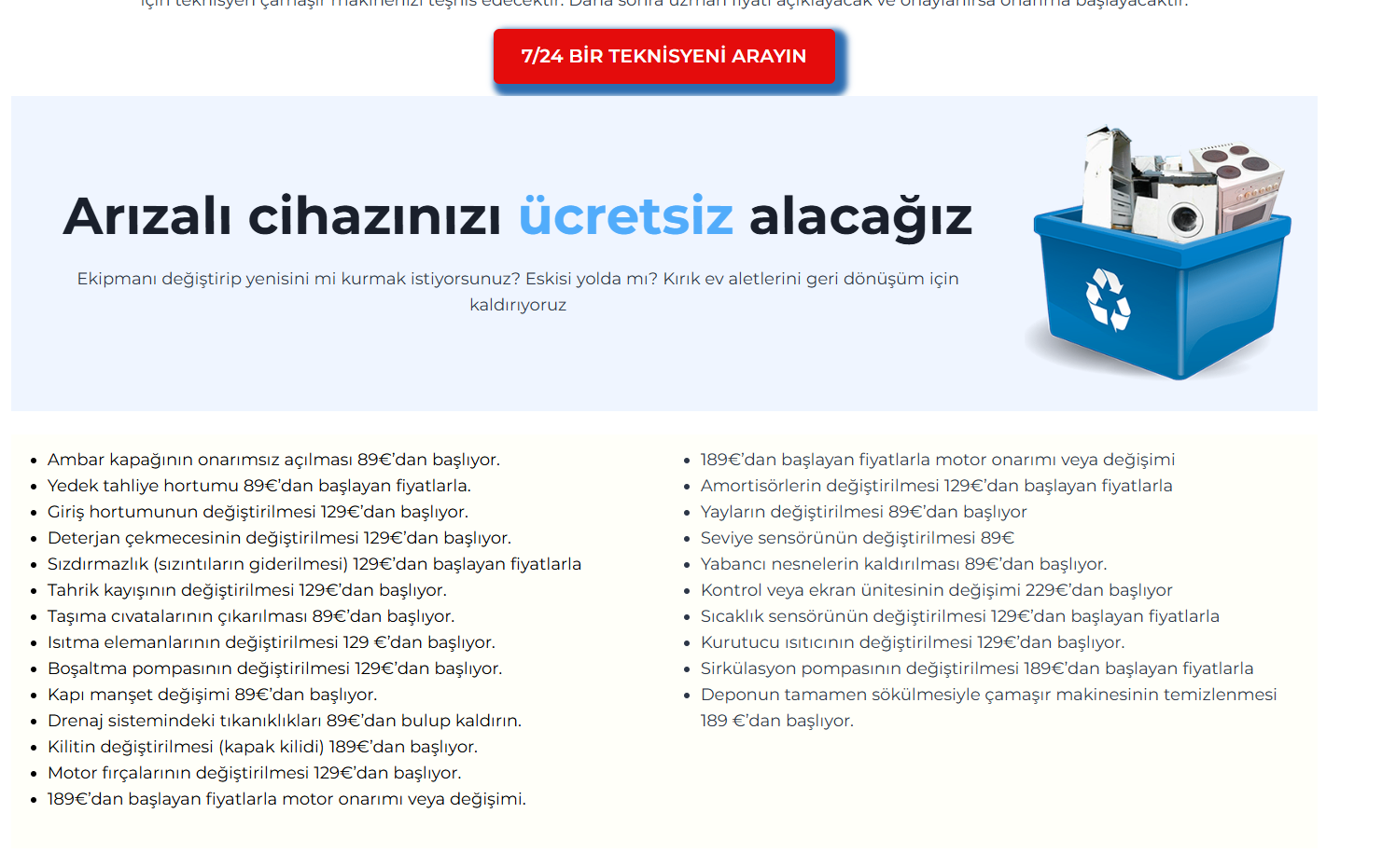 Çamaşır Makinesi Geri Dönüşüm